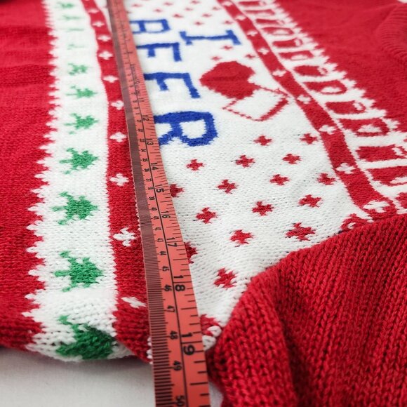 Ugly Christmas Sweater I Love Beer Pullover Unisex American Stitch Festive Party - Picture 10 of 12